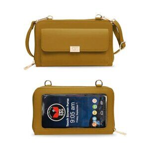 Color: Nutmeg Brown (Hardware: Gold)- Captivia Crossbody Touch Screen Purse